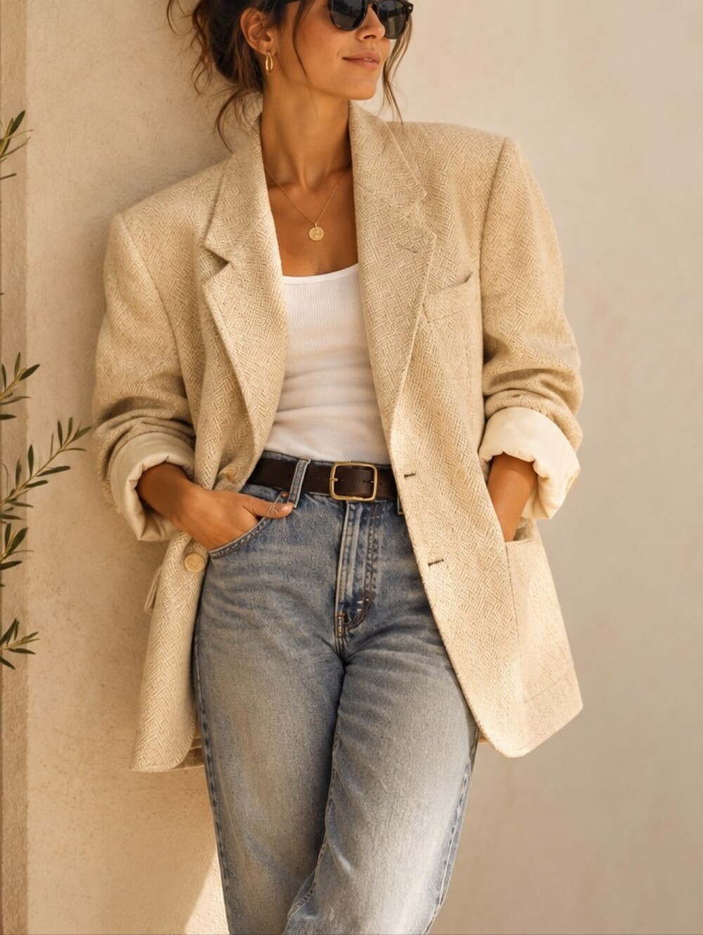 Vintage Malibu Clothes Beverly Hills Made in France Oversized Blazer
